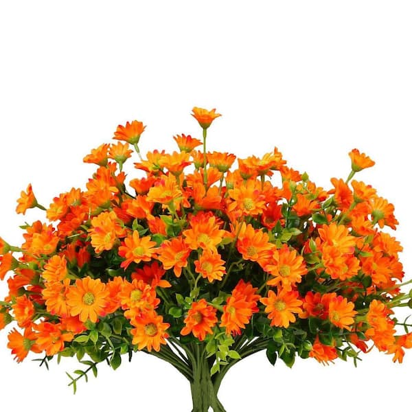 12.9 in 8 Bundles Orange Indoor Outdoor Artificial chrysanthemum