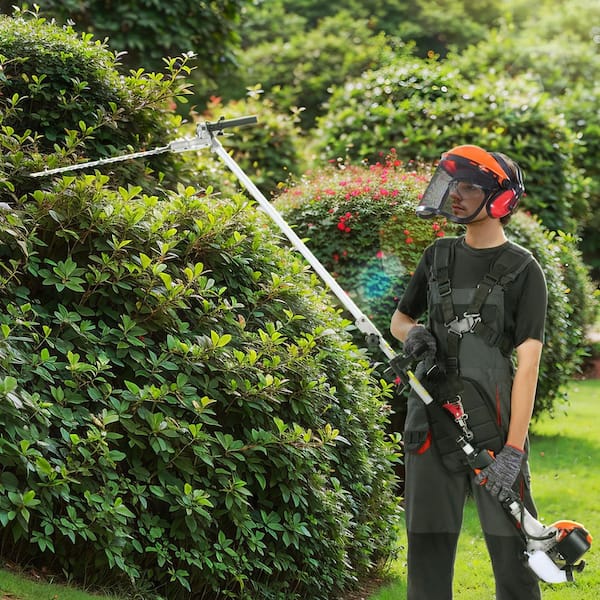 26 CC 5-in-1 Multi-Functional Trimming Tools, Gas Hedge Trimmer, Pole Saw Chainsaw Pruner with Extension Pole