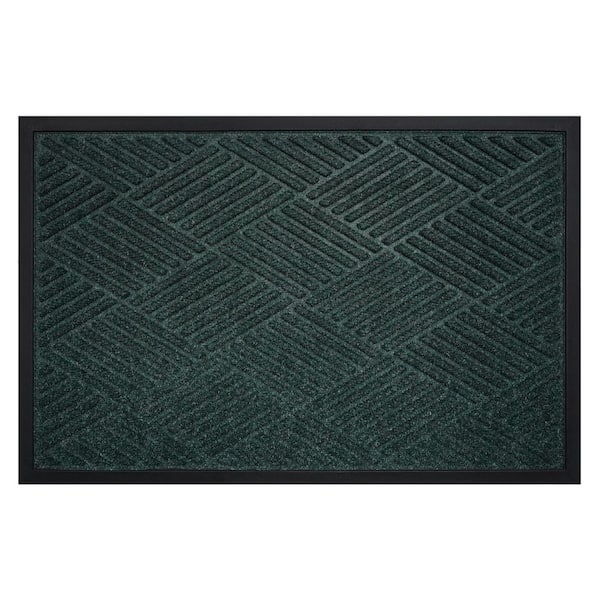 Graphite Grid Green 24 in. x 36 in. Indoor/Outdoor Doormat