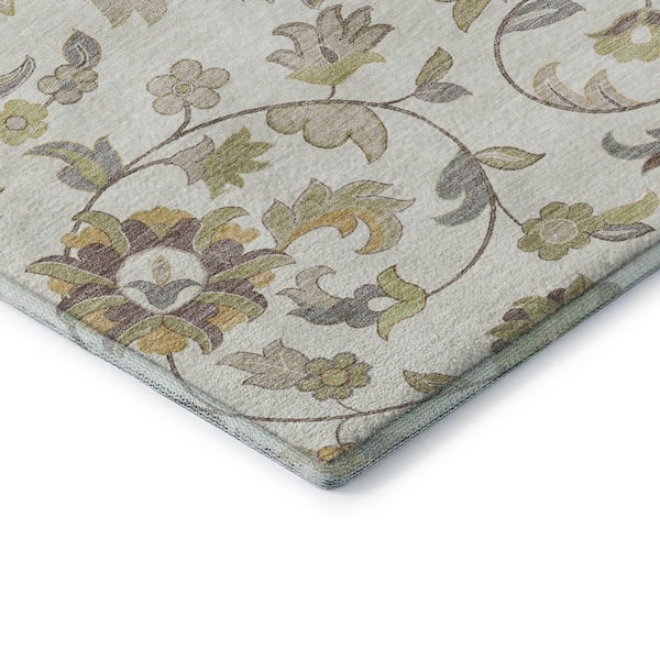 Mayfield Premium Machine Washable Abstract AMF1006 Ivory 8 ft. x 10 ft. Area Rug