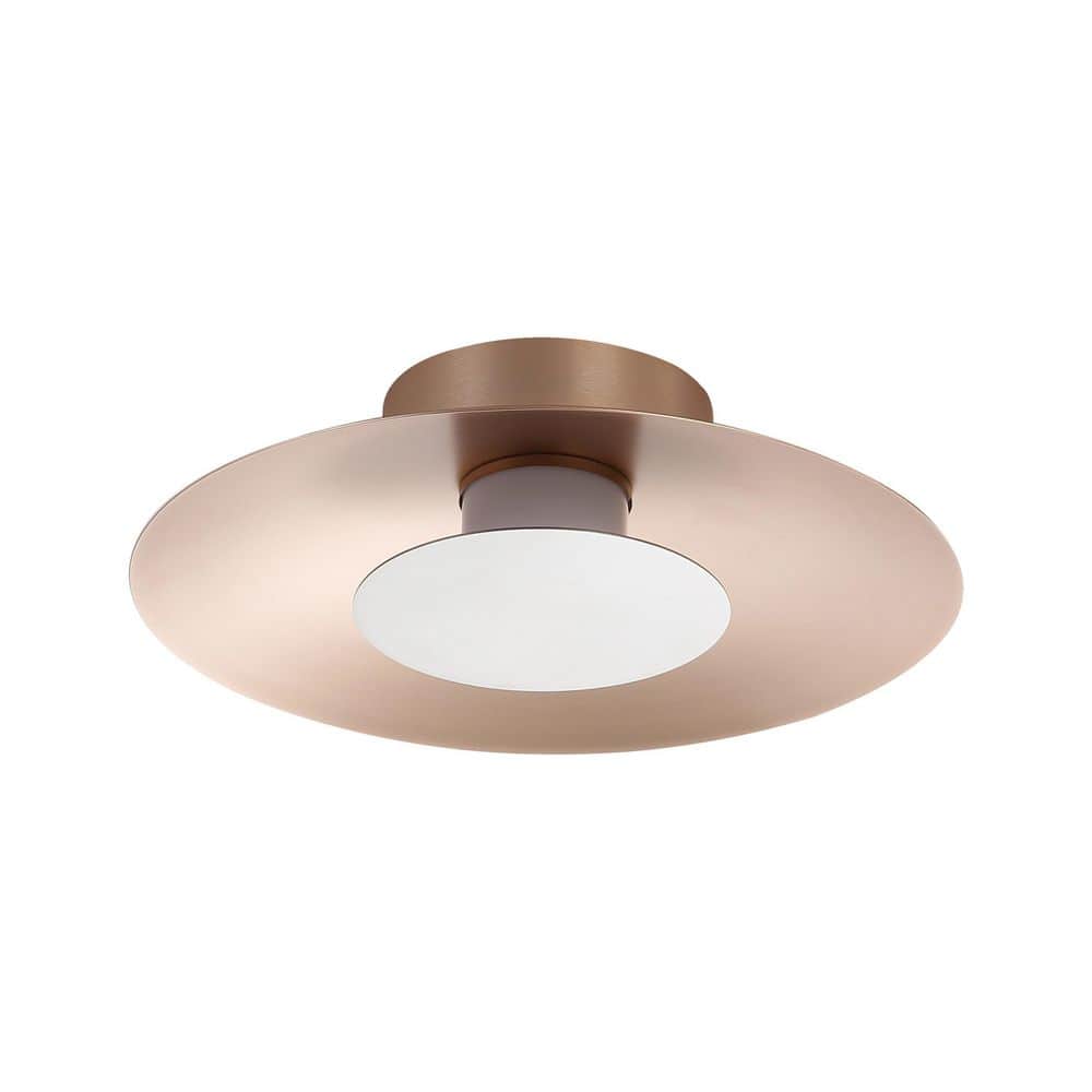 Luma 11.75 in. 12-Watt Soft Modern French Gold Integrated LED Flush Mount with Sand Nickel Shade price history on PriceWatchPro