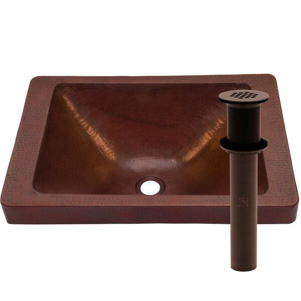 Novatto Santa Cruz Copper Bathroom Sink in Antique Copper with Oil