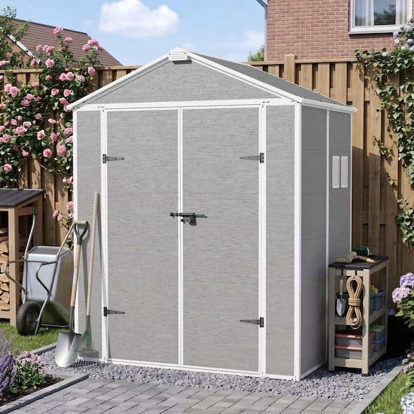 6 ft. W x 4 ft. D Plastic Resin Outdoor Storage Shed with Floor (24 sq. ft. )
