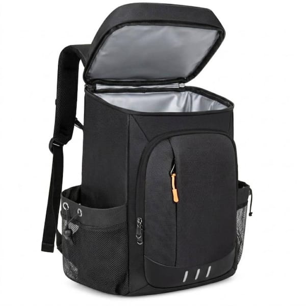 40 Can Insulated Cooler Backpack, Leakproof Soft Cooler Bag for Beach, Picnic, Travel, Work, Camping and Hiking, Black