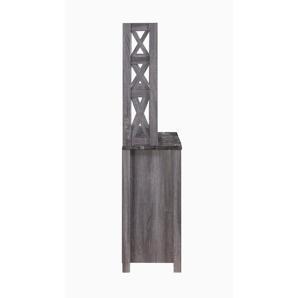 Rubino Dark Gray Baker Rack With Double Doors