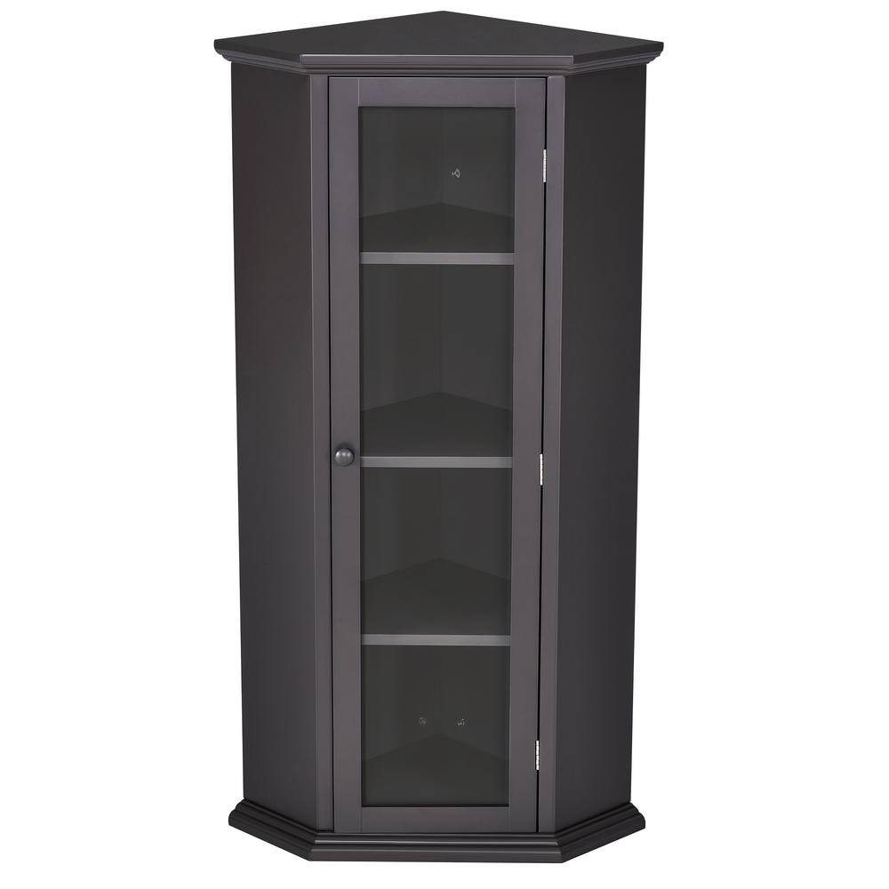 22.44 in. W x 15.75 in. D x 42.32 in. H Black Brown Triangle Bathroom Frees