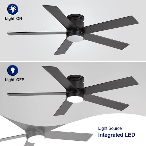 Breezary Hector II 52 in. Covered Outdoor Standard Black Flush