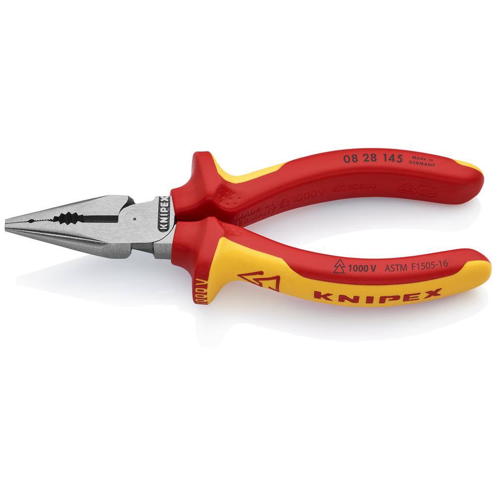 FORCH Needle Nose PLIERS Insulated Burnished Steel Precision Cutting Edge 200mm