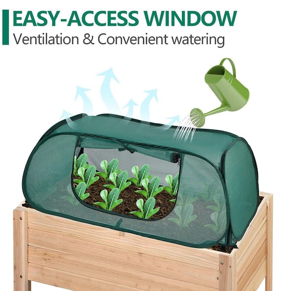 OGETFUUR 45 in. x 22 in. x 16 in. Plastic Raised Bed Cover