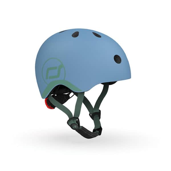 Helmet 7.9 in. W x 9 in. D x 9 in. H Bike and Scooter Helmet with LED Light, XXS, Steel