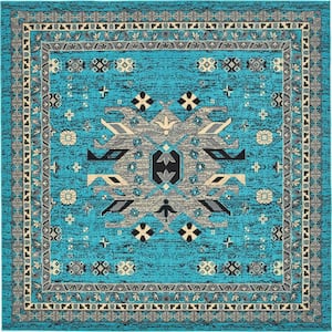 Taftan Oasis Turquoise 8' 0 x 8' 0 Square Rug