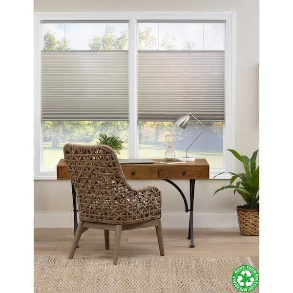 Perfect Lift Window Treatment Cut-to-Width Gray Cloud Cordless Top-Down Bottom-Up Light Filtering Eco Polyester Cellular Shade 27 in. W x 64 in. L