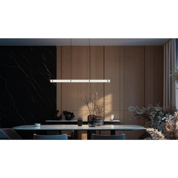 Miami 45-Watt 1-Light Polished Chrome Shaded Integrated LED Pendant Light with Acrylic Shade