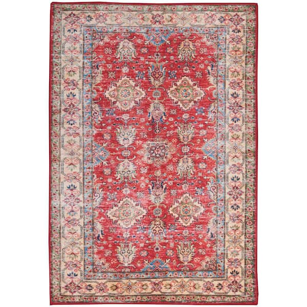 Nourison Fulton Red 2 ft. x 3 ft. Medallion Traditional Area Rug
