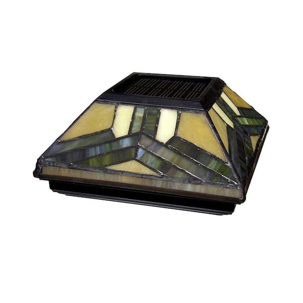 Unbranded 6 in. x 6 in. Solar Powered Stained Glass Post Cap