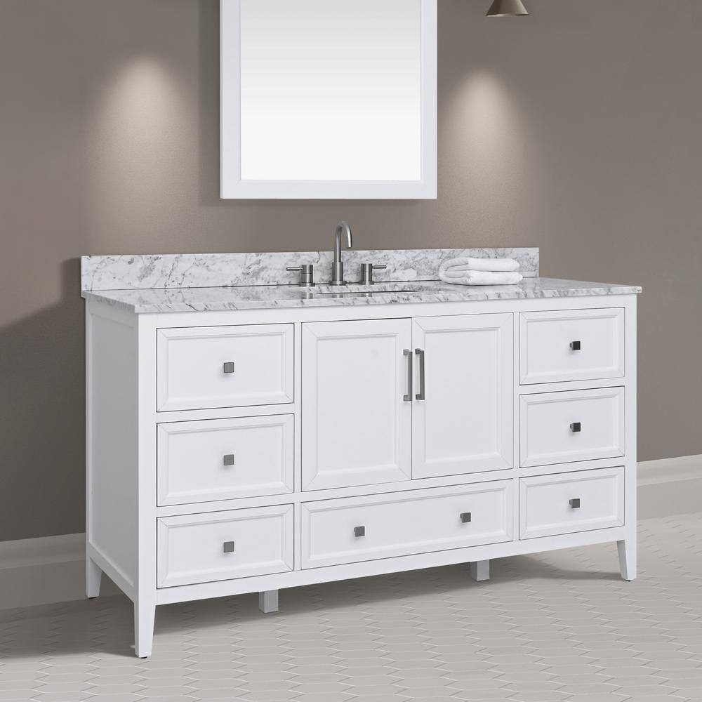 Everette 60'' White Single Freestanding Bathroom Vanity
