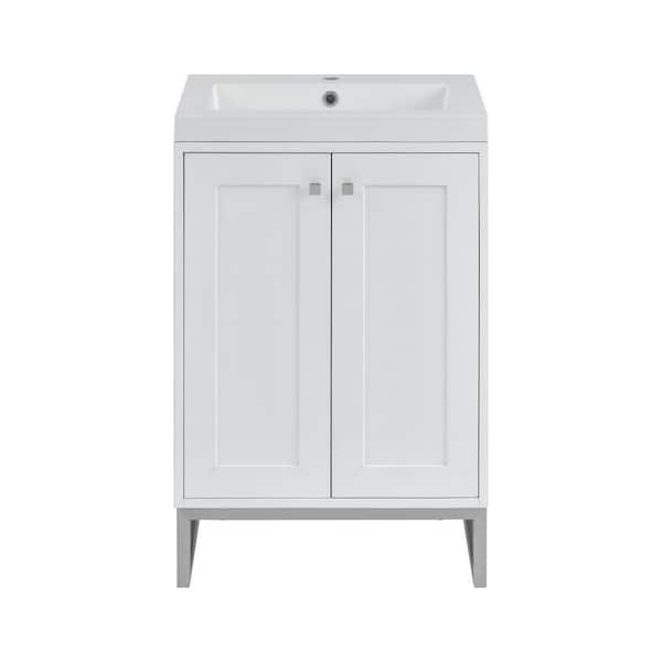 Chianti 23.6 in. W x 18.13 in. D x 35.5 in. H Single Bath Vanity in Glossy White with White Glossy Composite Stone Top