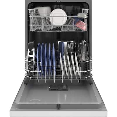 24 in. White Front Control Built-In Tall Tub Dishwasher with Steam Cleaning and 52 dBA