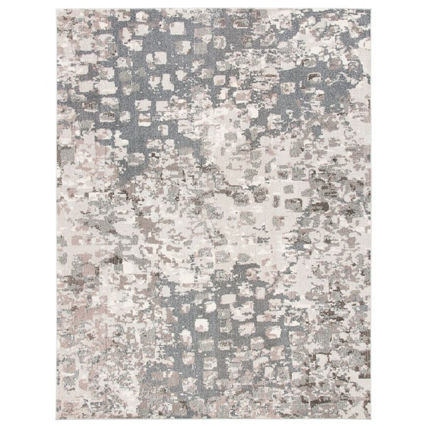 SAFAVIEH Madison Gray/Beige 10 ft. x 14 ft. Geometric Abstract Area Rug