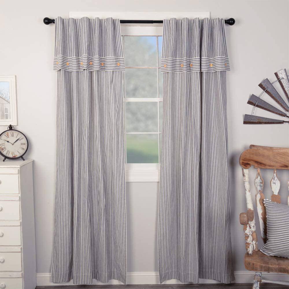 Farmhouse Ticking Blue Panel Set of 2 84Lx40W price history on PriceWatchPro