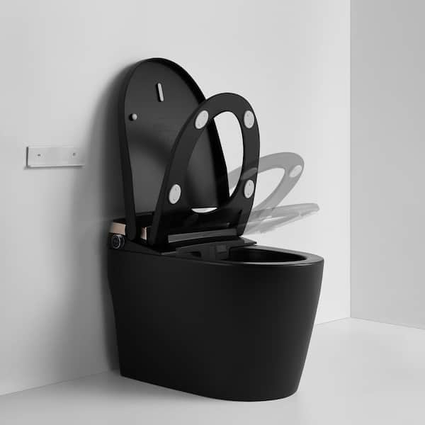 Boosicavelly Elongated Bidet Toilet 1.28 GPF Matte Black with Heated, Deodorizing, Soft Close