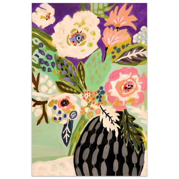 "Fresh Flowers in Vase I" by EAD Art Coop Frameless Free-Floating Tempered Art Glass Wall Art