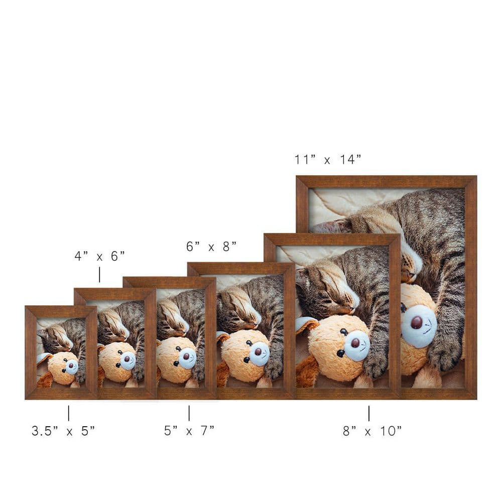 Walnut Matte Finish 8x10 Wooden Picture Frame Set