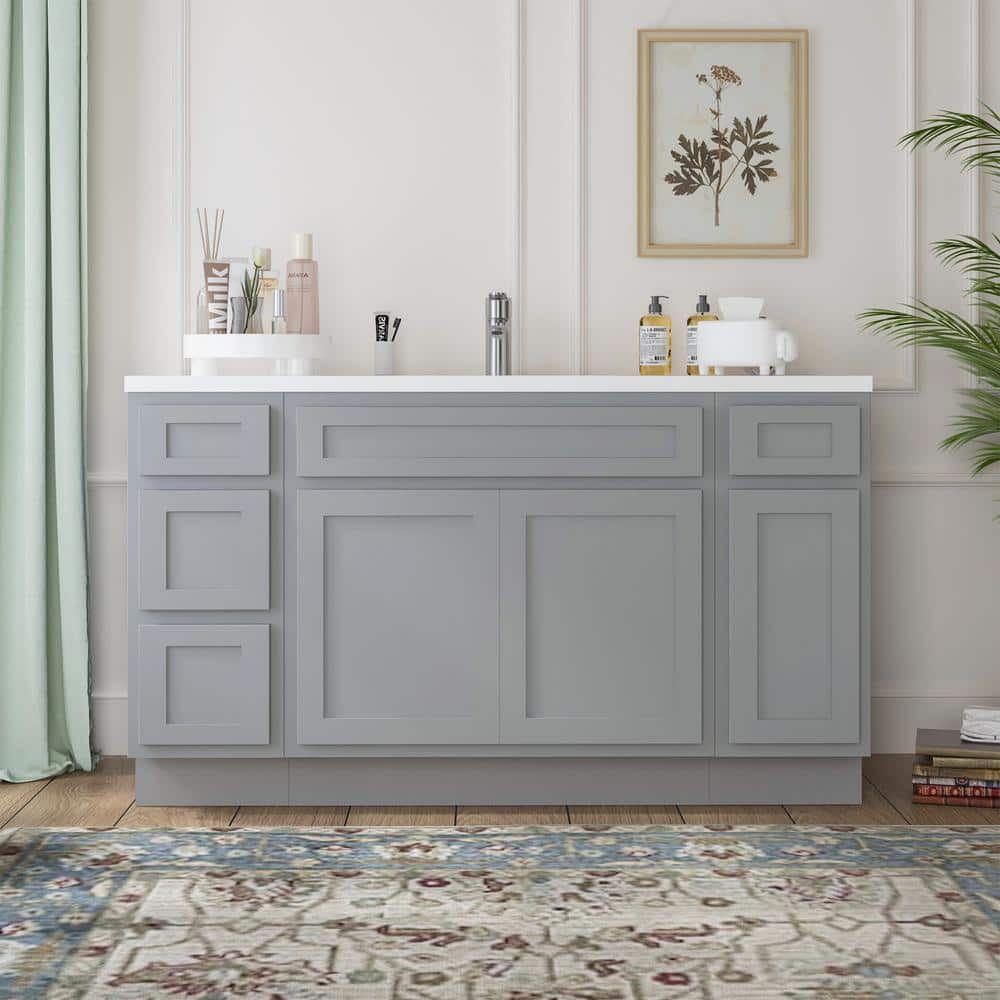 Vanity Art 63 in. W x 21 in. D x 32.5 in. H Bath Vanity Cabinet