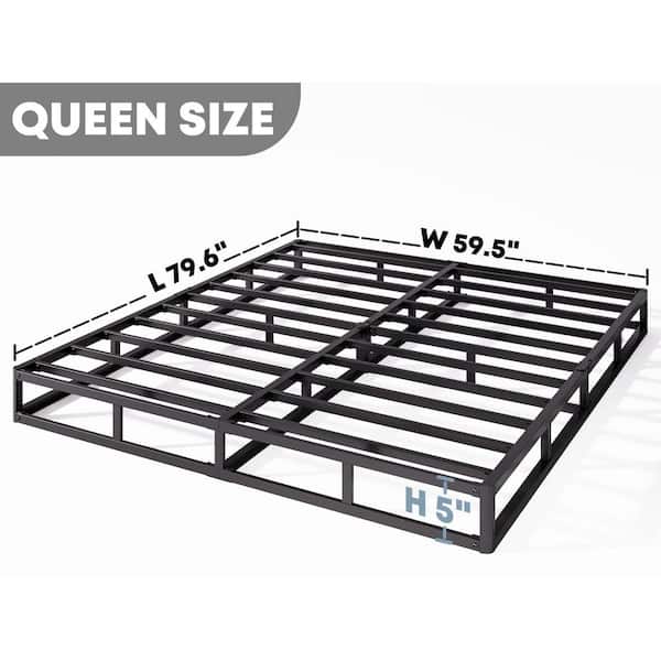 5 in. H Queen Size Box Spring with Metal Structure, Mattress Foundation with Fabric Cover, Heavy-Duty