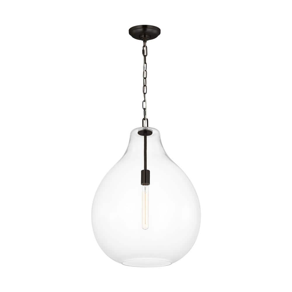 Magnus Extra Large 1-Light Aged Iron Pendant Light with Clear Glass Shade price history on PriceWatchPro