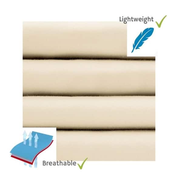 Unbranded Simply The Best 6-Piece Ivory Solid 620 Thread Count Cotton King Sheet Set