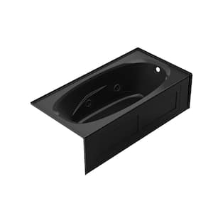 AMIGA 72 in. x 36 in. Whirlpool Bathtub with Right Drain in Black