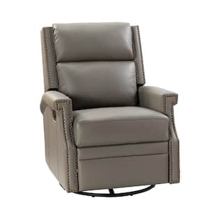 JAYDEN CREATION Joseph Black Genuine Leather Swivel Rocking Manual Recliner  with Straight Tufted Back Cushion and Curved Mood Arms RCCZ0827-BLK - The  Home Depot