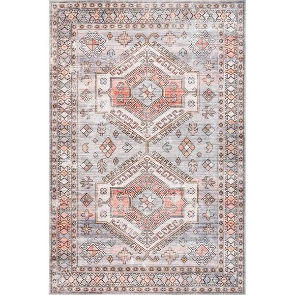 nuLOOM Harper Faded Geometric Tribal Blue 9 ft. x 12 ft. Indoor Area Rug