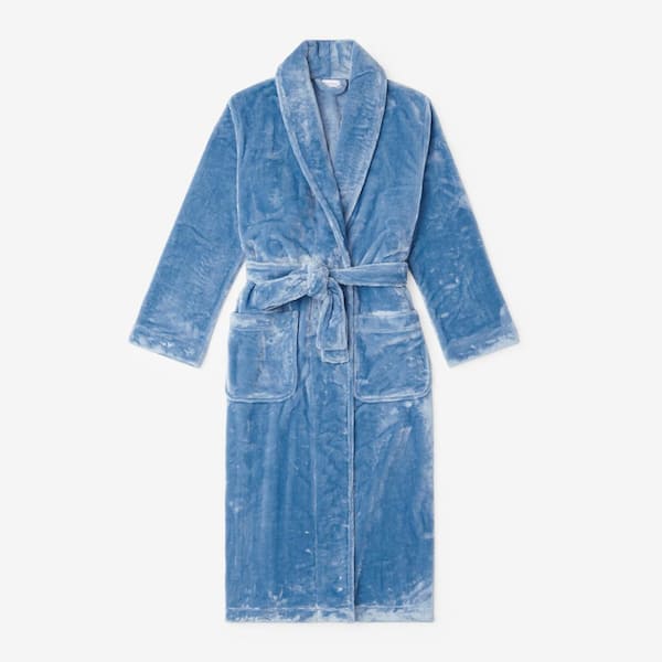 The Company Store Company Plush Family Men's Medium Blue Robe