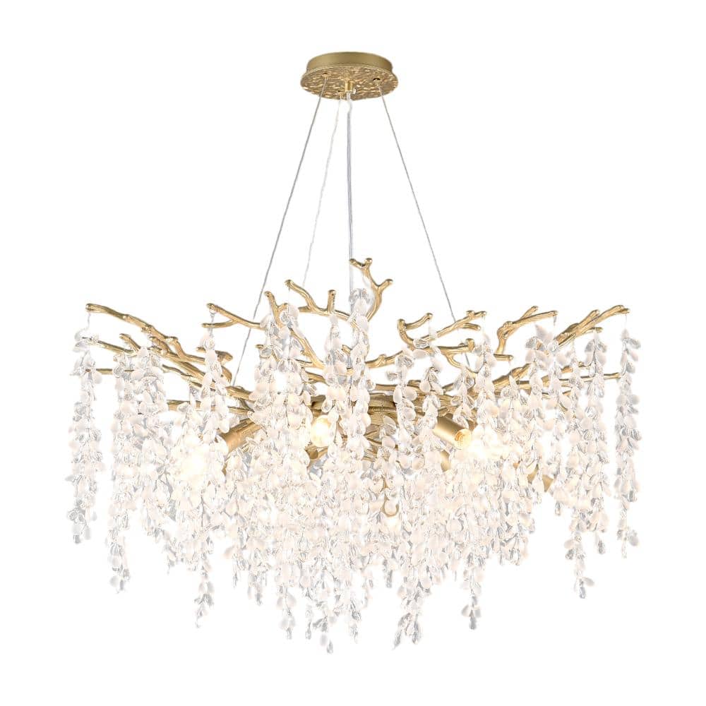 31.5 in. 10-Light Gold Vintage Elegant Branch Crystal Chandelier for Living Room, Dining Room, Kitchen Island price history on PriceWatchPro