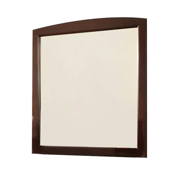 William's Home Furnishing Medium Rectangle Dark Walnut Classic Mirror (36 in. H x 32.25 in. W)
