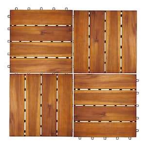 1 ft. x 1 ft. Acacia Wood Deck Tile in Natural Wood (10-Piece)