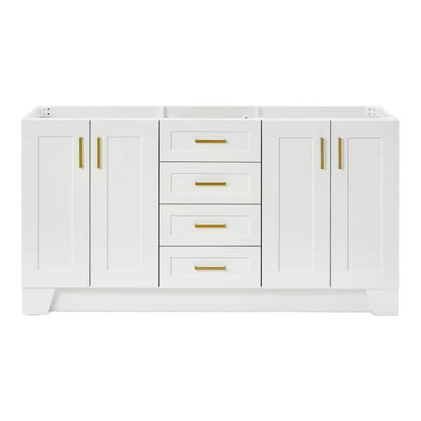 ARIEL Taylor 66 in. W x 21.75 in. D x 34.5 in. H Bath Vanity Cabinet without Top in White