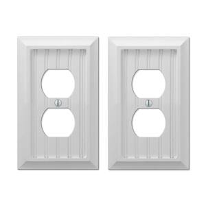 Cottage 1 Gang Duplex Composite Wall Plate - White (2-Pack)
