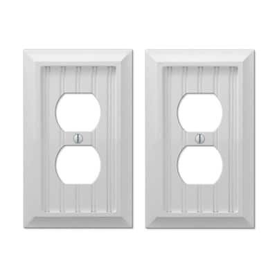 Cottage 1 Gang Duplex Composite Wall Plate - White (2-Pack)