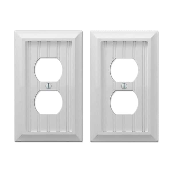 Cottage 1 Gang Duplex Composite Wall Plate - White (2-Pack)