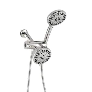 7-Spray Patterns with 1.8 GPM 5 in. Wall Mount Dual Shower Heads with Hose and Shower Arm in Chrome