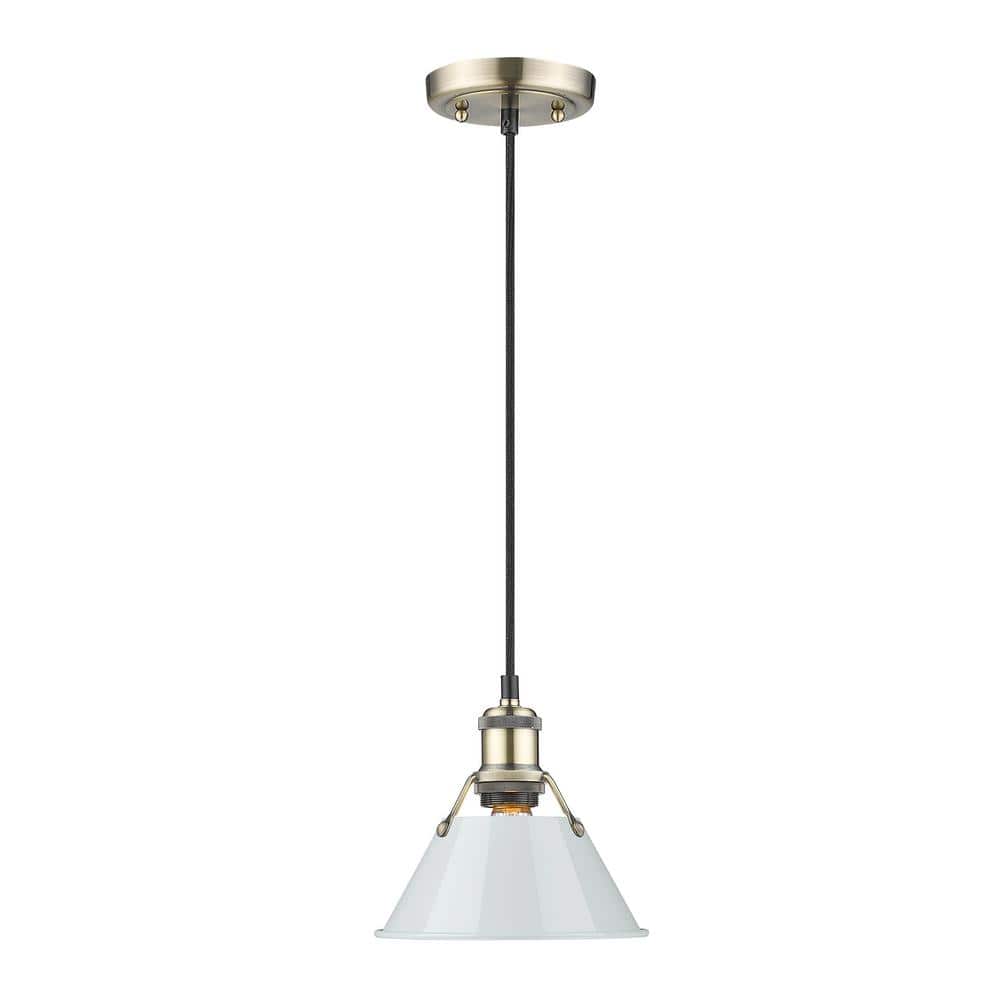 Orwell 100-Watt 1-Light Aged Brass and Dusky Blue Mini Pendant Light price history on PriceWatchPro