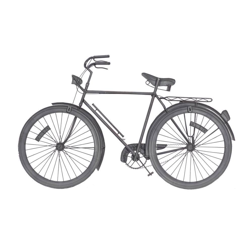Red and Chrome Metal Bicycle Wall Sculpture with Seat