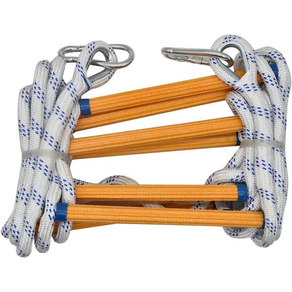 16 ft. 2-Story Fire Escape Ladder Lightweight with Widen Feet, Reusable Anti-Slip Design for Emergencies 2000 lbs.