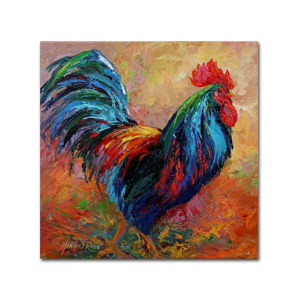 Trademark Fine Art 18 in. x 18 in. "Mr T Rooster" by Marion Rose Printed Canvas Wall Art