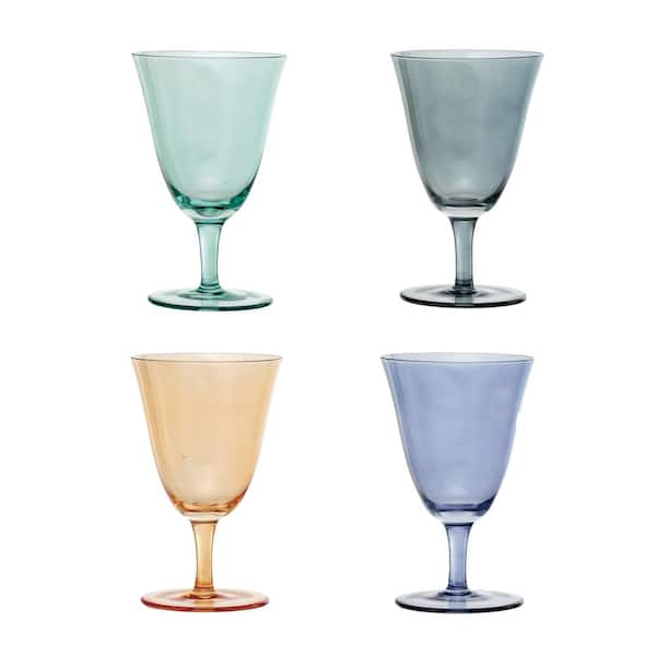Storied Home 8 oz. Stemmed Wine Glass Set (Set of 4)