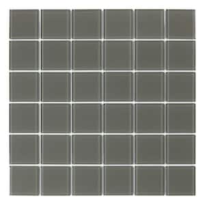 Lotus Green 11.73 in. x 11.73 in. x 5 mm Glass Peel and Stick Wall Mosaic Tile (5.74 sq. ft. / 6-pack)