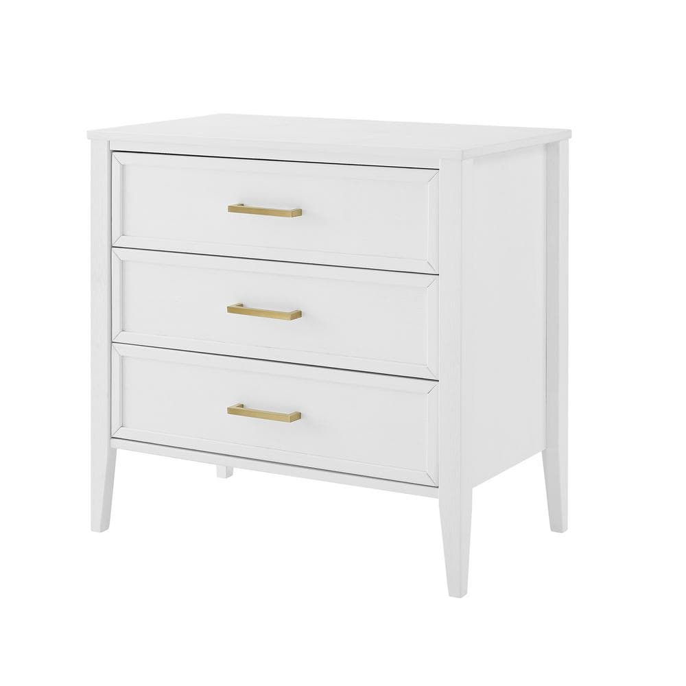 Ahokua 3Drawer White Dresser 30 in. H x 31.5 in. W x 18 in. D XYM